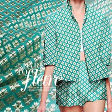 145 см ширина Новая мода G star Стиль металлик из жаккардовой парчи, 3D жаккардовая Окрашенная Пряжа Ткань для женщин юбка пальто платье