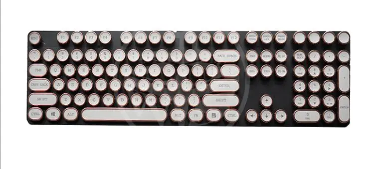 Retro Round Typewriter Keycaps for Gaming Mechanical Keyboard ABS Punk