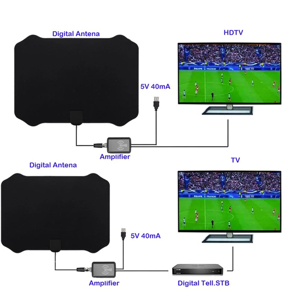 Антенна ТВ цифровой HD tv внутренняя телевизионная антенна с антенный усилитель радиус ТВ серфинга лиса Antena HD tv антенны воздушные 120 км