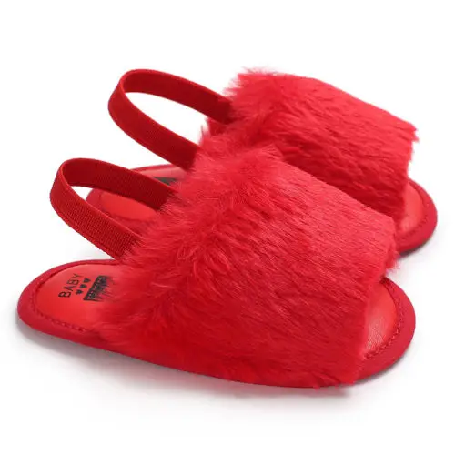 Новая модная Милая одежда для малышей сандалии для девочек на мягкой подошве обувь повседневные ползунки; сезон лето - Цвет: Красный