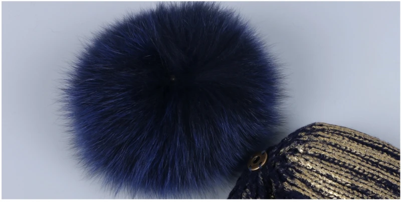 Новые модные женские зимние шапки с помпоном из меха лисы, зимняя шапка с помпоном из настоящего животного, теплые брендовые шапки
