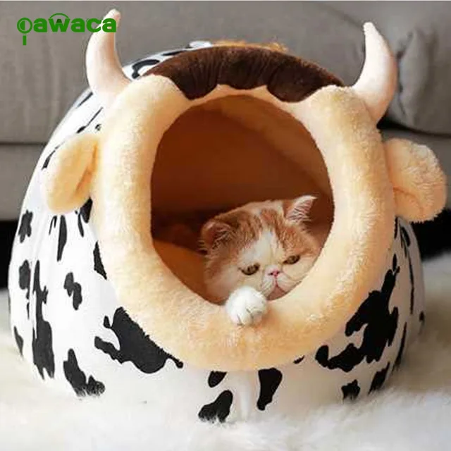 3 Size Pet Bed Creative Animal Dog Bed Sheep Cow Shape Pet Mat Winter Warm Nest Pet Cat Dog Kennel Bed Sofa Sleeping Bag House