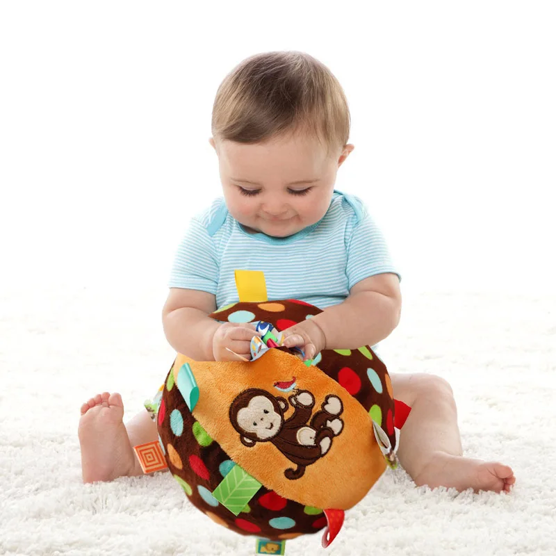 Yoooap Детский мягкий плюшевый шар Детская игрушка со звуком погремушки для младенца игрушка яркие цвета ползать мяч для младенцев