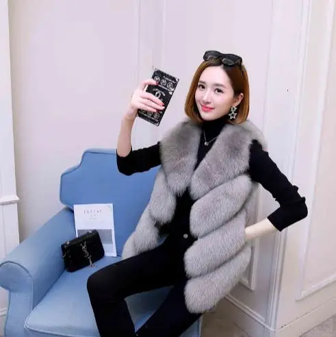 Fluffy Gilet Taille Gilets Moelleux Manteau La Vestes De D'hiver Fourrure Femme Fausse 2018 Femmes Z12 Plus Faux Artificielle 0nqFZ01