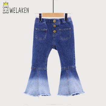 weLaken BIGGER SIZE  New Kids Vintage Jeans Girls Jeans Bell bottoms Children's Pants Autumn Outwear 1