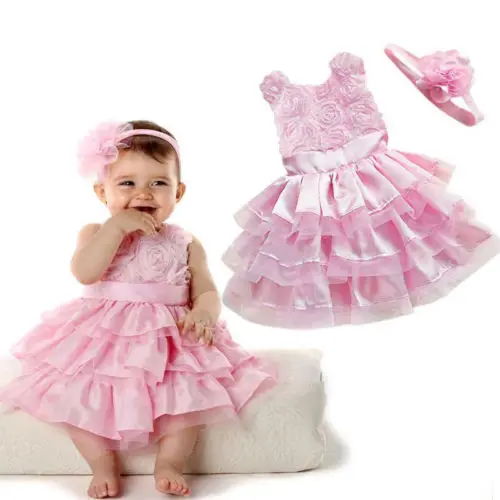 

Flower Girl Baby Party Dress Cake Dress Gown Formal Bridesmaid Dresses 6-12M