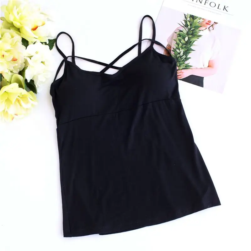 Womens Wireless Bras Seamless Bra Padded Solid Tank Top Straps