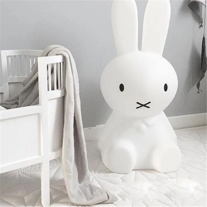 

Ins Hot 80cm Rabbit Children LED Bed Table Lamp Baby Bedroom Dimmable LED Night Light for Kids Gift