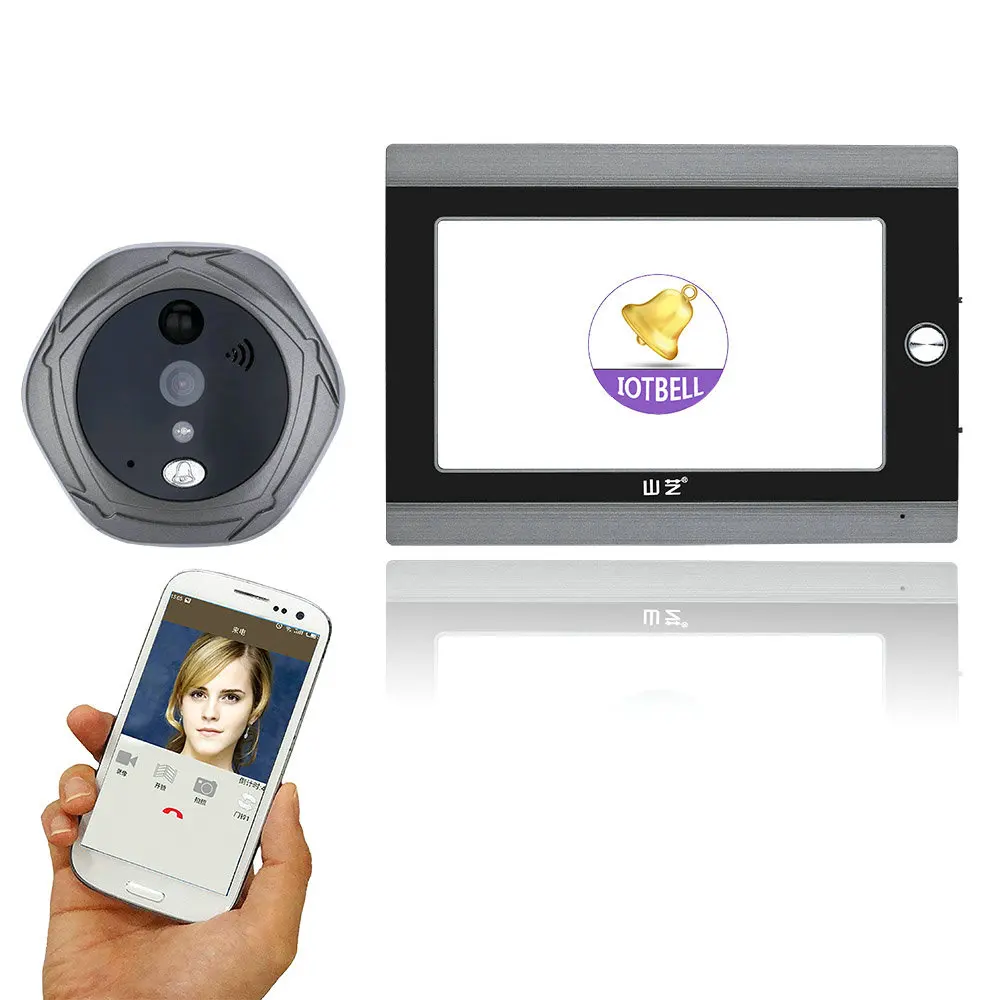7inch 720P WiFi Wireless Digital Peephole Door Viewer ...