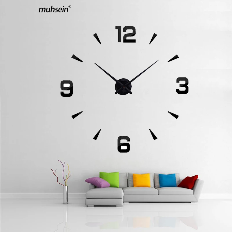 

3d diy acrylic mirror horlogehot clock home clock2018new wall clock watch clocks stickers home decoration living room abstract