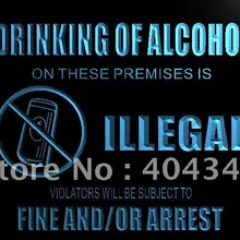 LK341-без спирта незаконных Предупреждение светодиодный неоновый Световой значок