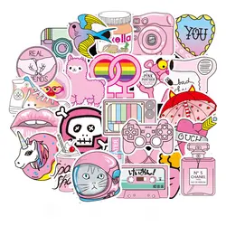 Шт./упак. 100 ПВХ водостойкие розовые девушки весело стикерные игрушки для детей для мото автомобиля и чемодана крутая Мода ноутбук наклейка s