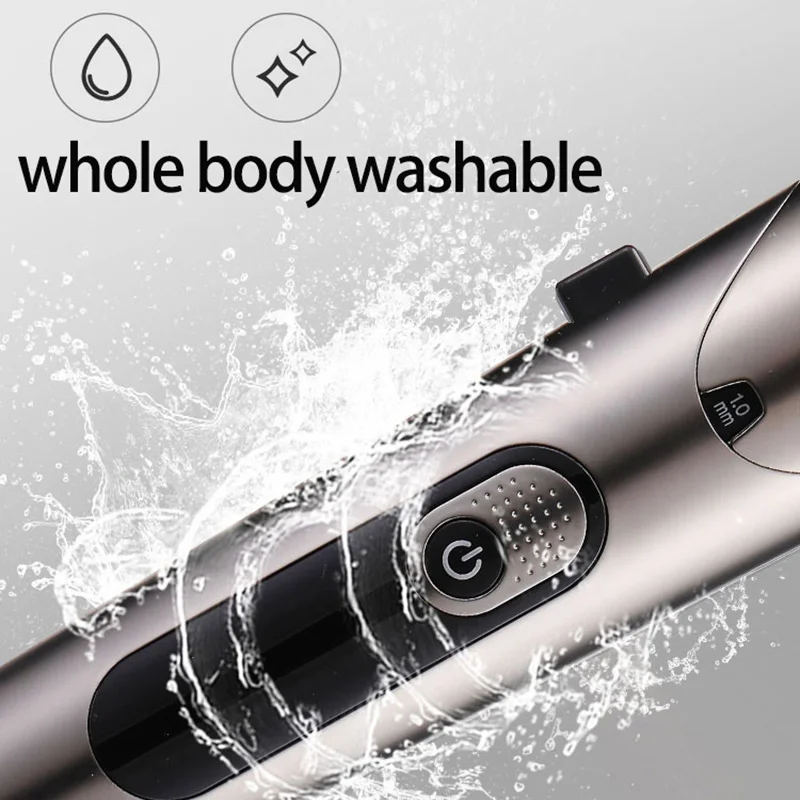 Kemei Professional LED Hair Trimmer Electric Hair Clipper Waterproof Men's Cordless Haircut Machine Adjustable Blade Low Noise