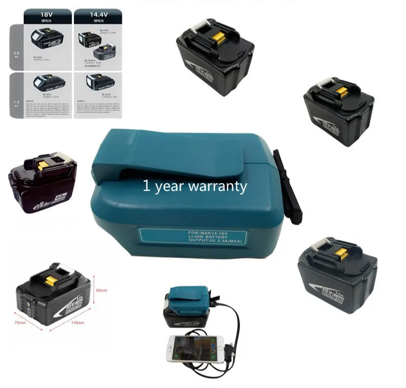 

Battery Converter Charger for Makita NI-CD Li-ion 14.4v 18v LXT Lithium Makita BL1415, BL1430, BL1445, BL1815, BL1830, BL1845