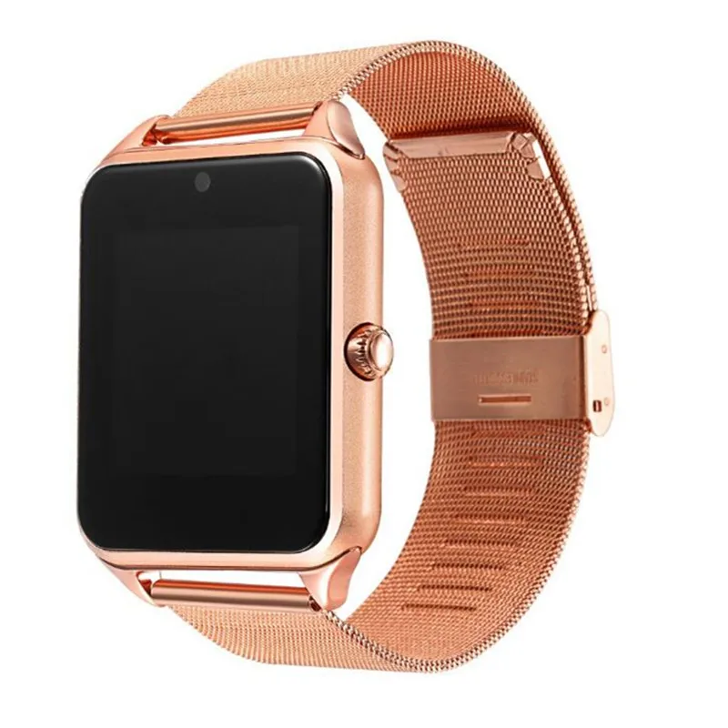 Diggro GT08 плюс металлический ремешок Смарт часы Z60 Bluetooth наручные Smartwatch поддержка Sim TF карты Android часы pk Q9 - Цвет: Gold Universal