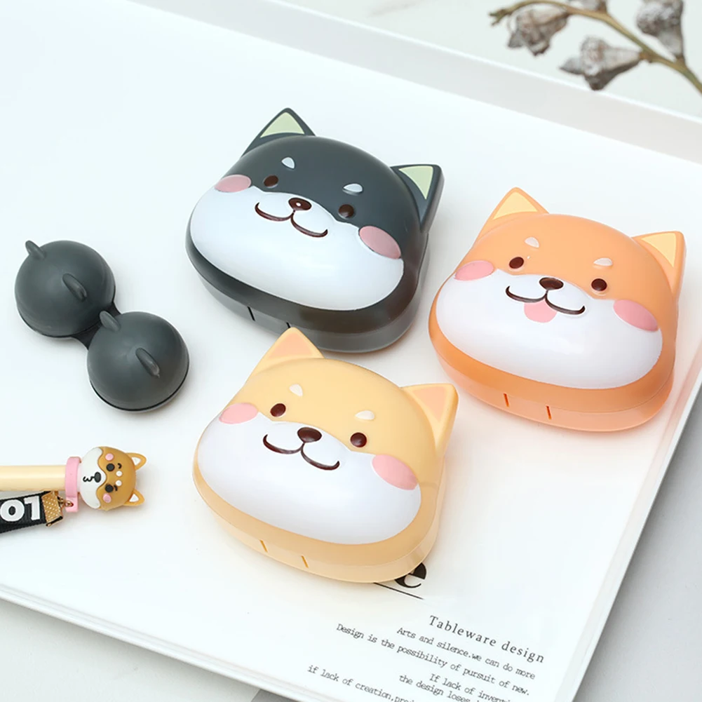 

Cute Contact Lens Cartoon Case Holder Hard Contact Lens Case Set With Mirror Travel Lenses Box Container Spectacle Cases