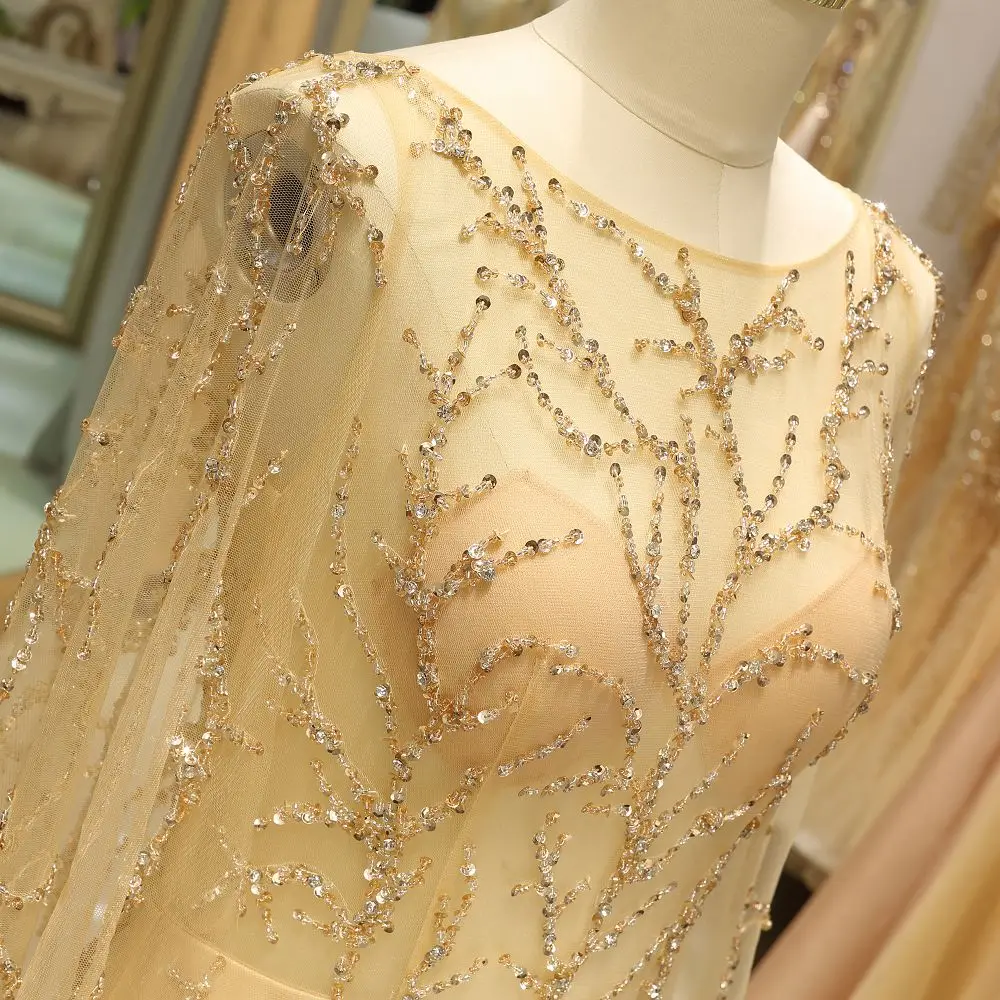 Royal mantle see-through Evening Dresses 2018 A Line long Sleeveless homecoming dress Elegant beading Party Prom Gowns