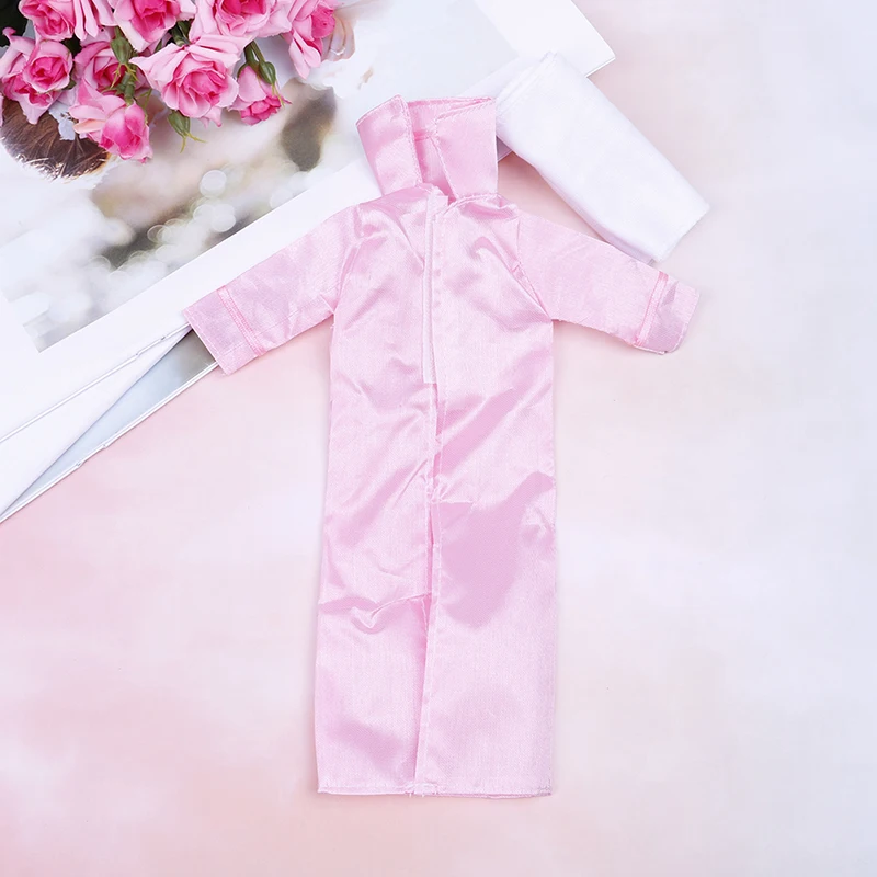 

1 Set Pink Robe White Scarf Headwear Arabia Garments Outfit Cosplay Party Gown For Girl Doll Gift For Girl