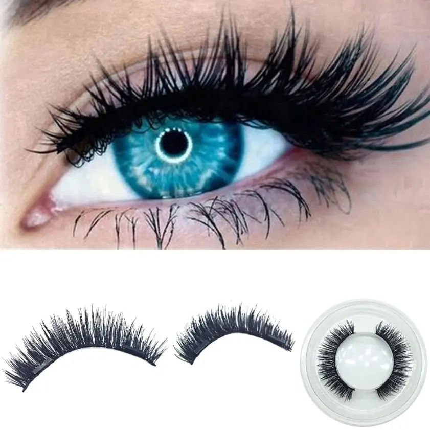 

Handmade 1 Pair 3D Magnetic False Eyelashes Lashes Reusable False Double Magnet Lashes 2u0307