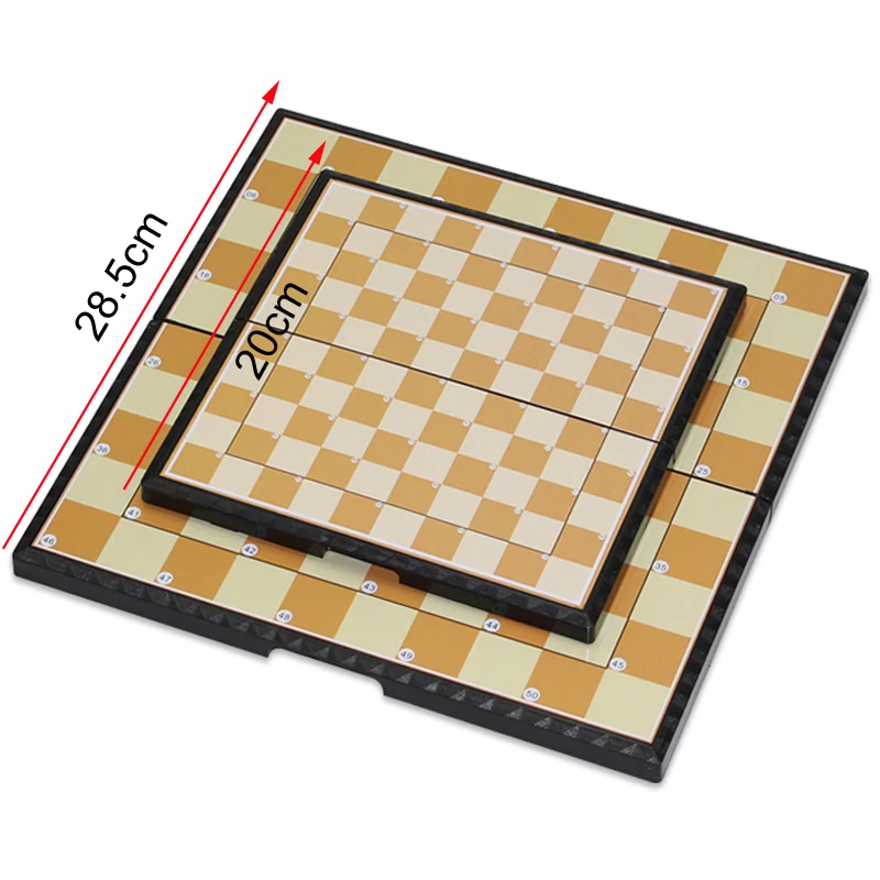 High Quality International Checkers Portable Plastic Chess Set Folding Checkers Chess Pieces Glued Onto Board Game Children Gift