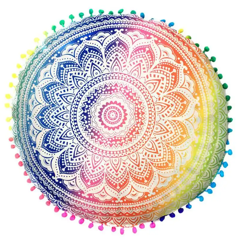 Yuvarlak Mandala Minder Ortusu Yer Minderi Kilifi Hint Bohemian Minder Ortusu Puf Dekoratif Boho Yastik Kilifi 43 Cm Cushion Cover Mandala Cushion Coverbohemian Cushion Aliexpress