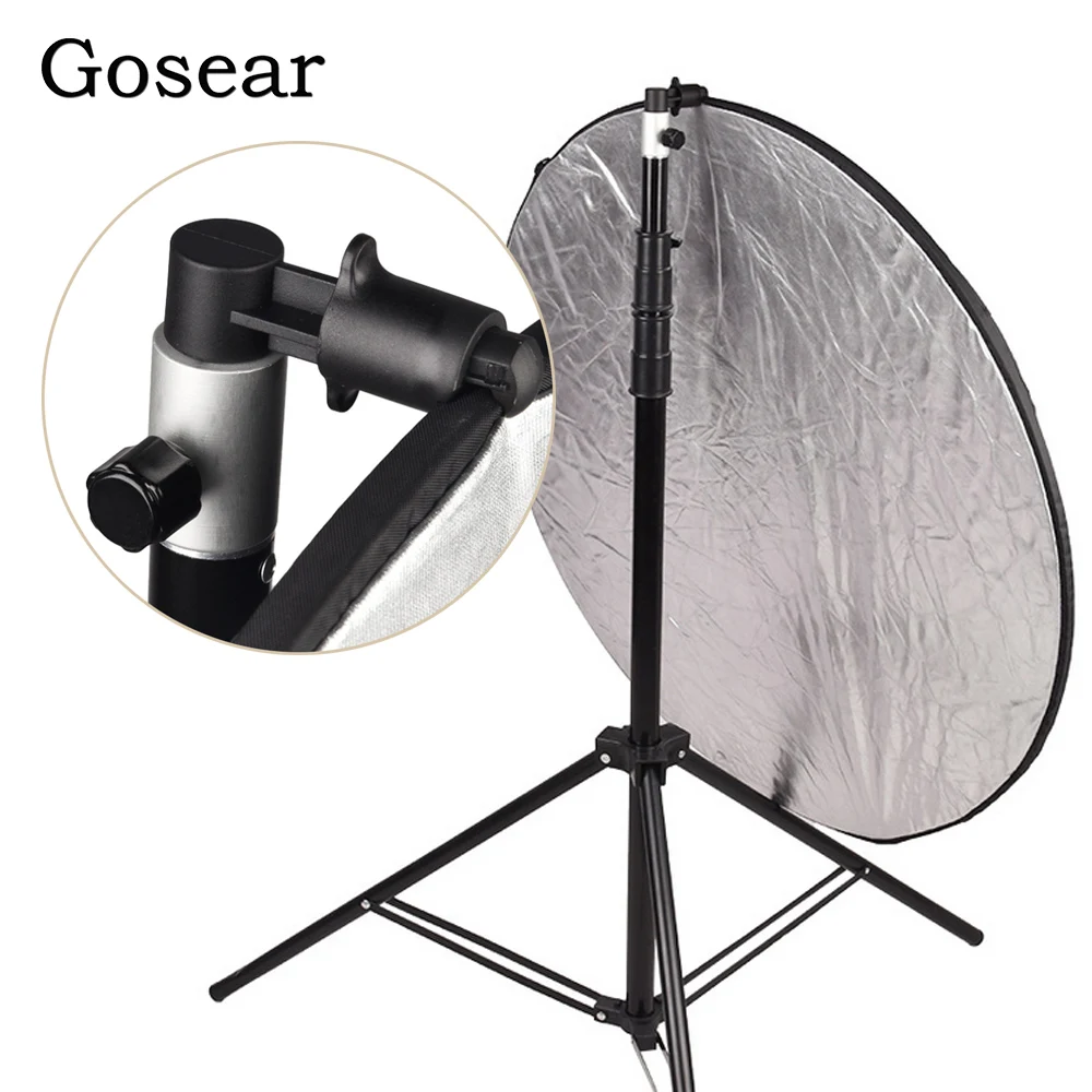 

Gosear Aluminum Portable Photo Video Studio Photography Background Reflector Softbox Disc Holder Clip for Light Stand 55 x 73mm