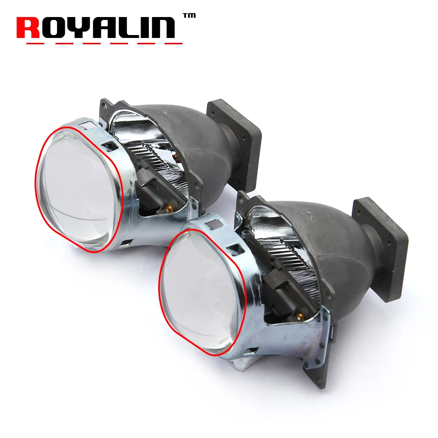 

ROYALIN 3.0 Bixenon Q5 Square HID Projector Xenon Lenses in Headlights for D1S D1H D2S D2H D3S D3H D4S Car Hi/Lo Running Lights