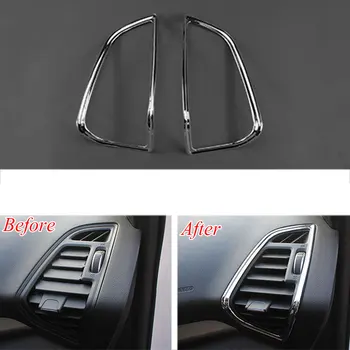 

Auto Car Front Side Dashboard A/C Air Vent Cover Trim Sticker Chrome ABS Fit For 13 Ford Escape Kuga Car Styling Accessories