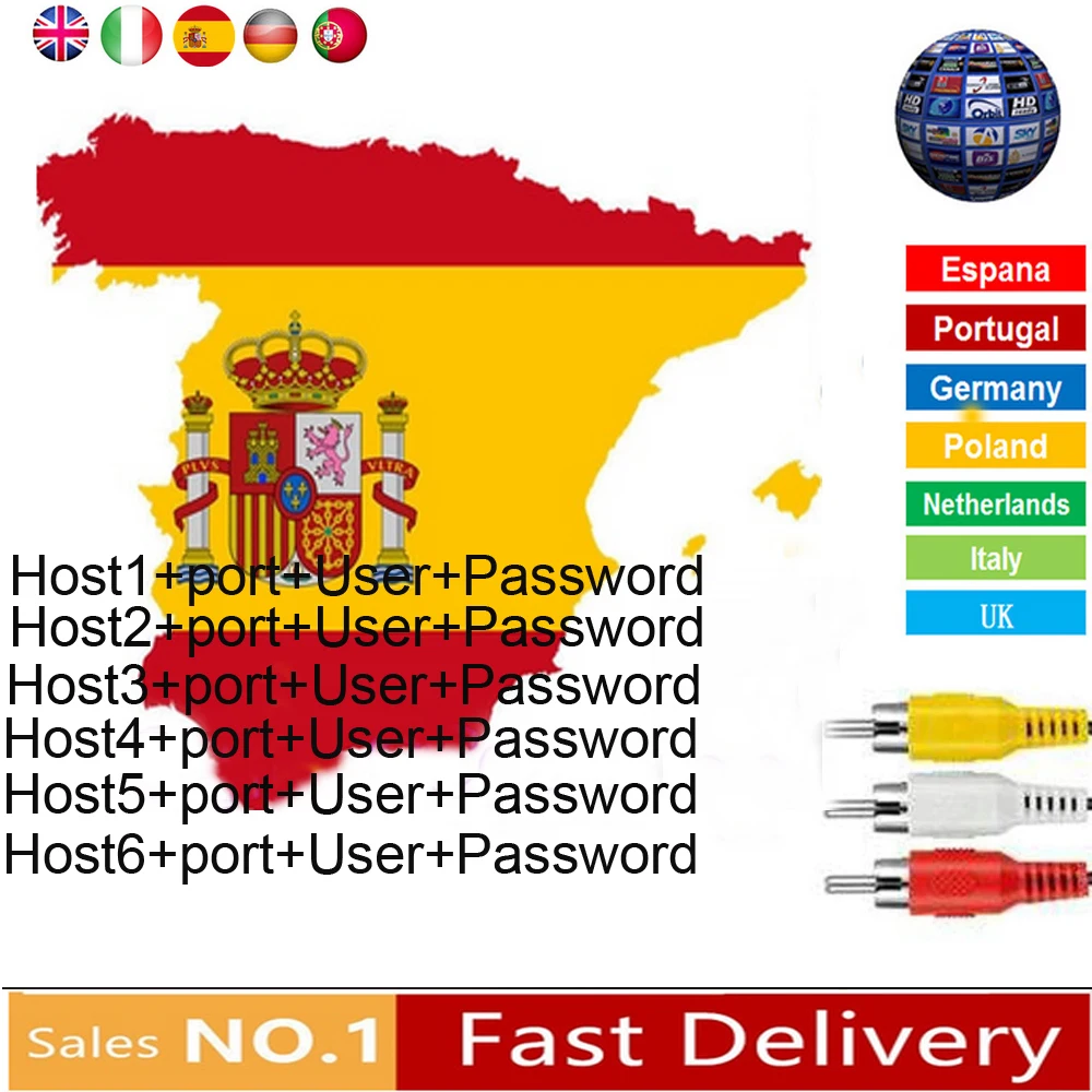 

HD 1 Year CCCAM 6 lines Cline Server Account For Satellite receiver Spain UK Germany French Italy POLSAT MOVISTAR ES Spain