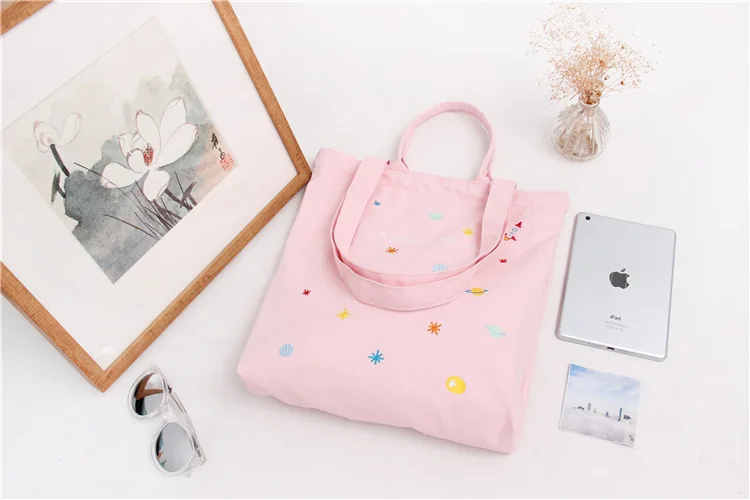 Monsisy холщовая женская сумка для покупок продуктовая сумка на плечо модная сумка Univers/Cherry Blossom сумка женская эко складная сумка