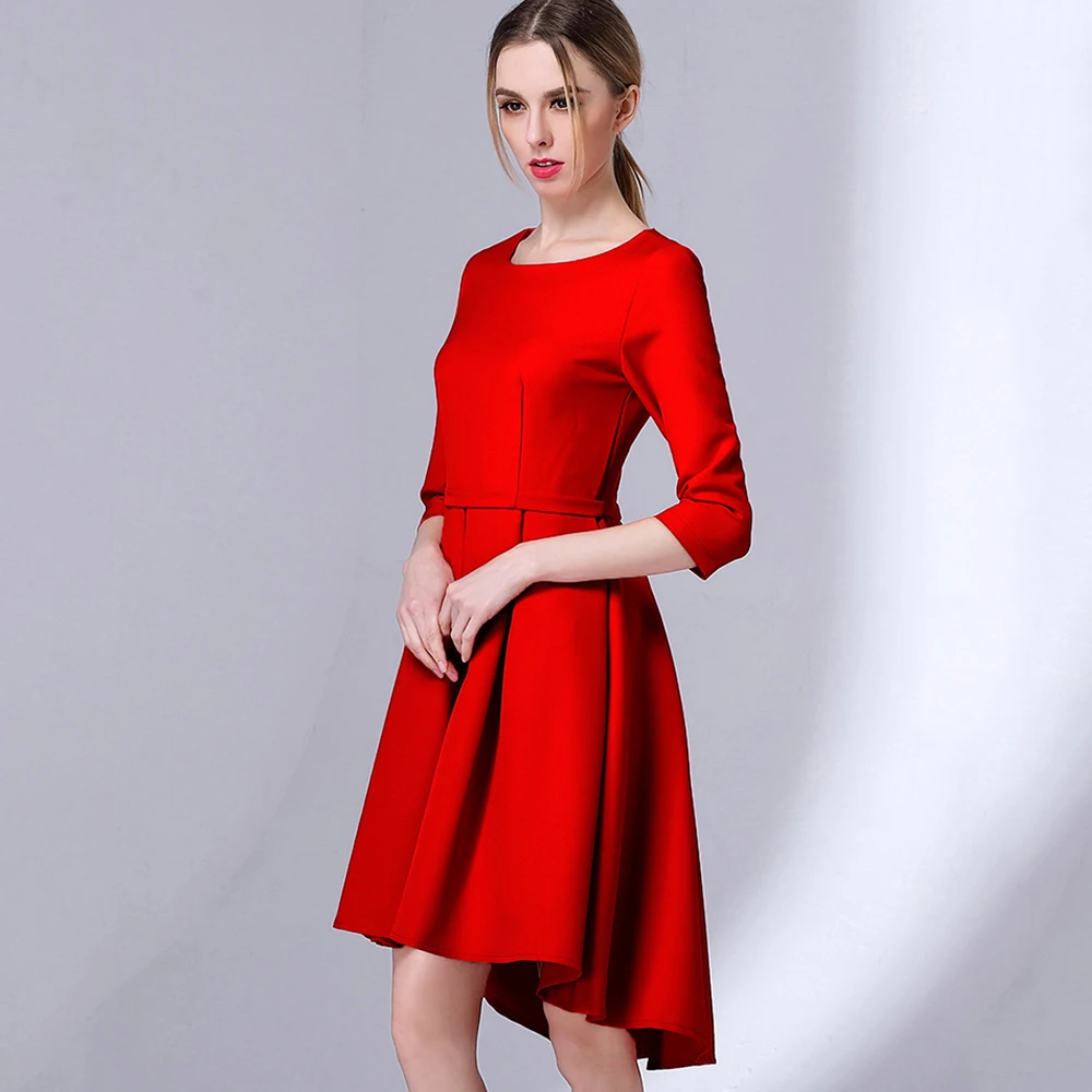 2017 New Arrival Irregular Dress Women European Fashion Three quarter