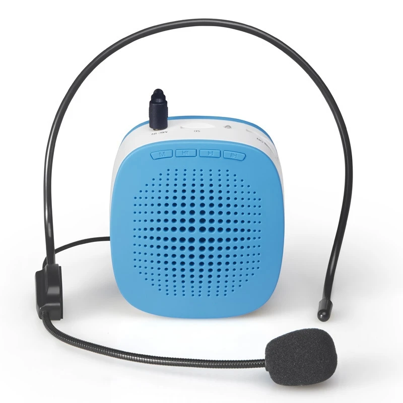 HAWEEL 5W Multi-function Portable Little Bee Voice Amplifier Speaker with Wired Microphone for Teacher / Tourist Guide - Цвет: blue