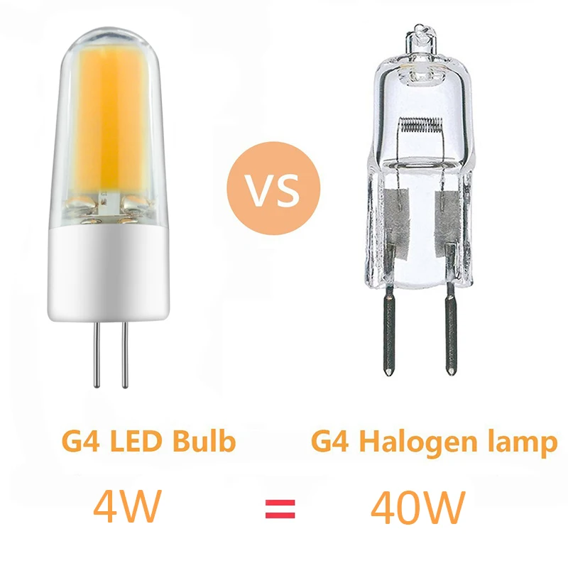 6 шт G4 светодиодный лампы 12V AC DC 4W 2609 COB светильник без мерцания лампада Lampara теплый