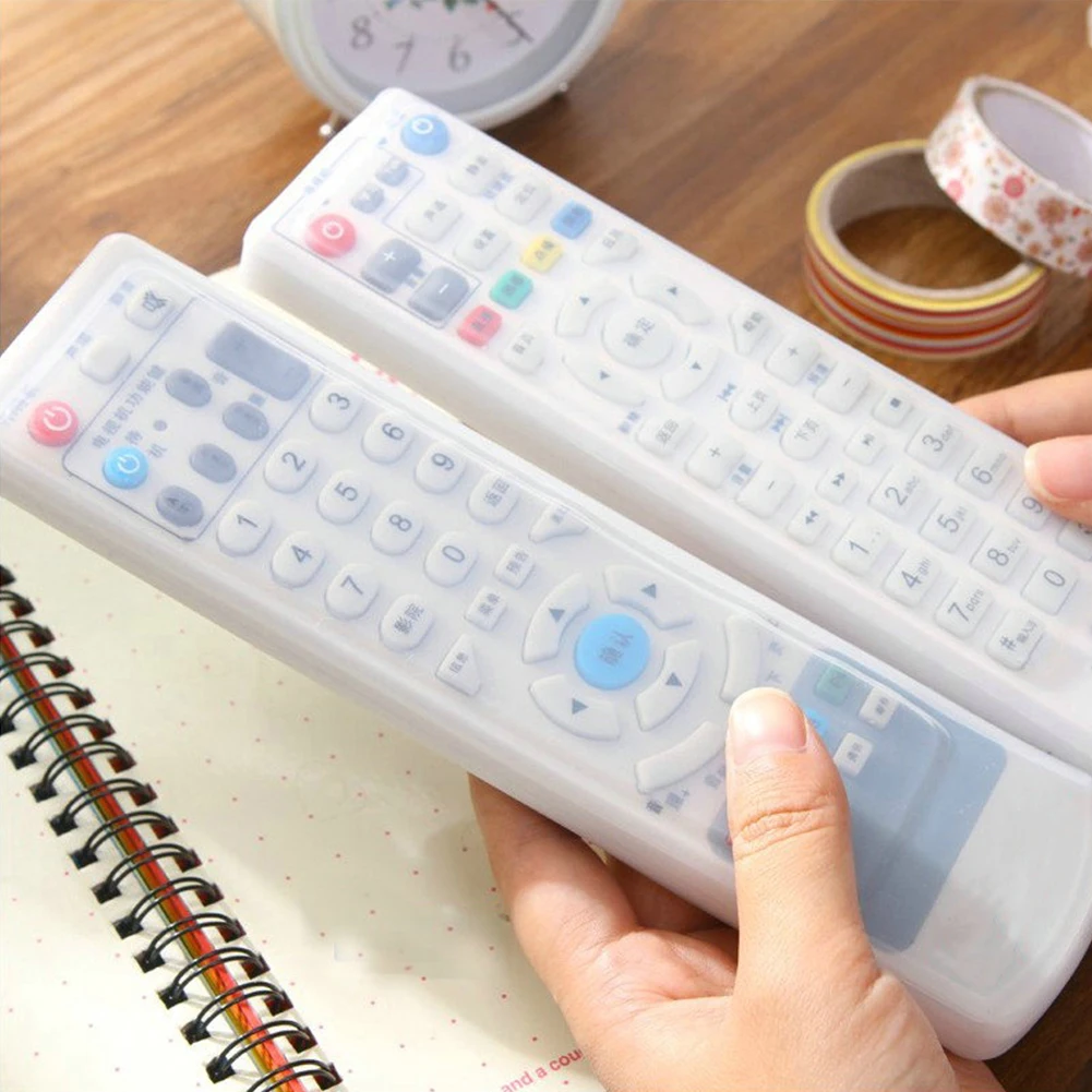 

1Pc Waterproof Remote Control Dust Cover Protection Transparent TV Air Condition Remote Controller Silicone Protector Organizer