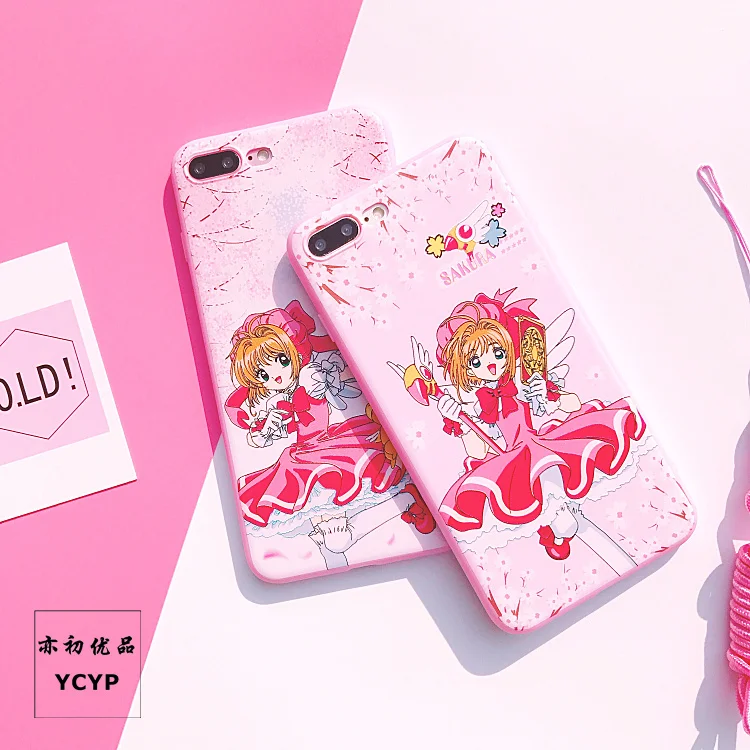 Чехол Sakura для iphone X Cardcaptor+ Защитная пленка для экрана из закаленного стекла для iphone 6 6s Plus 7 7plus 8 8plus Сейлор Мун