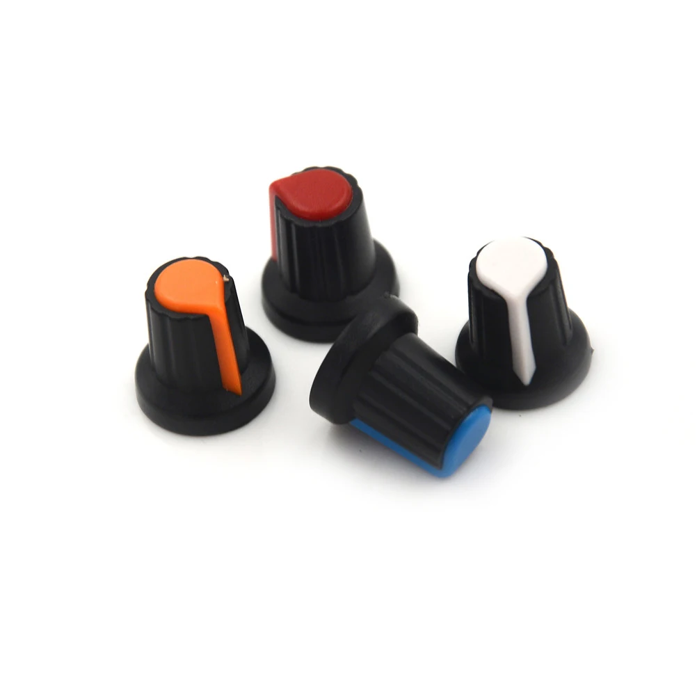 10 Pcs 15mmx17mm Shaft Hole Dia Plastic Threaded Knurled Potentiometer Knobs Caps Newest Hot Sale