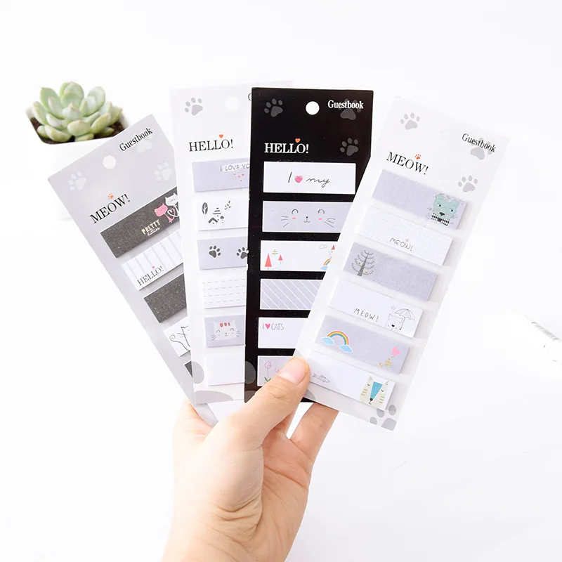 

K16 120 Sheets/Pack Kawaii Cat Dog Memo Pads Sticky Notes Paper Decor DIY Sticker School Office Supply Stationery