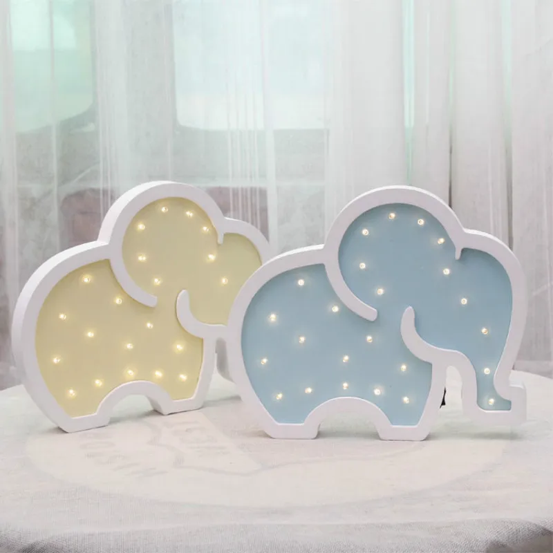

Creative Decor Night Light Elephant Cartoon Led Light Baby Sleeping Wall Lamp Manual Wooden NightLight Baby Kids Gift IY304123-6