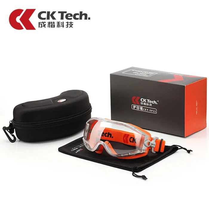 CK Tech. защитные очки для ПК, защитные очки, противотуманные, пылезащитные, спортивные очки, высокопрочные, ударные защитные очки - Цвет: transparent orange