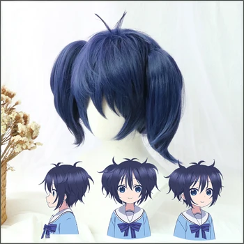 

Koube Shio Cosplay Wig Happy Sugar Life Blue Ponytails Straight Pigtail Anime ynthetic Hair
