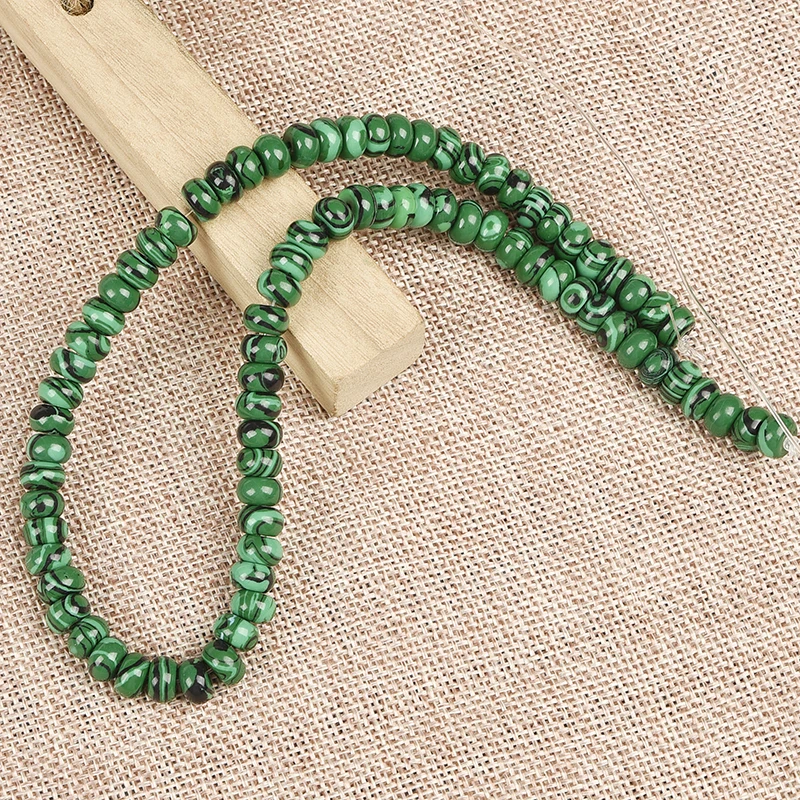 Glouries зеленый 8*4 мм комплекс Малахит свободно нанизанные бусины делая шнур кожаный аксессуары и украшения 15 дюймов H321