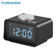FORNORM Multi Функция FM радио с умный будильник двойной будильник комнатный термометр Dual USB Порты и разъёмы Зарядное устройство AUX Функция