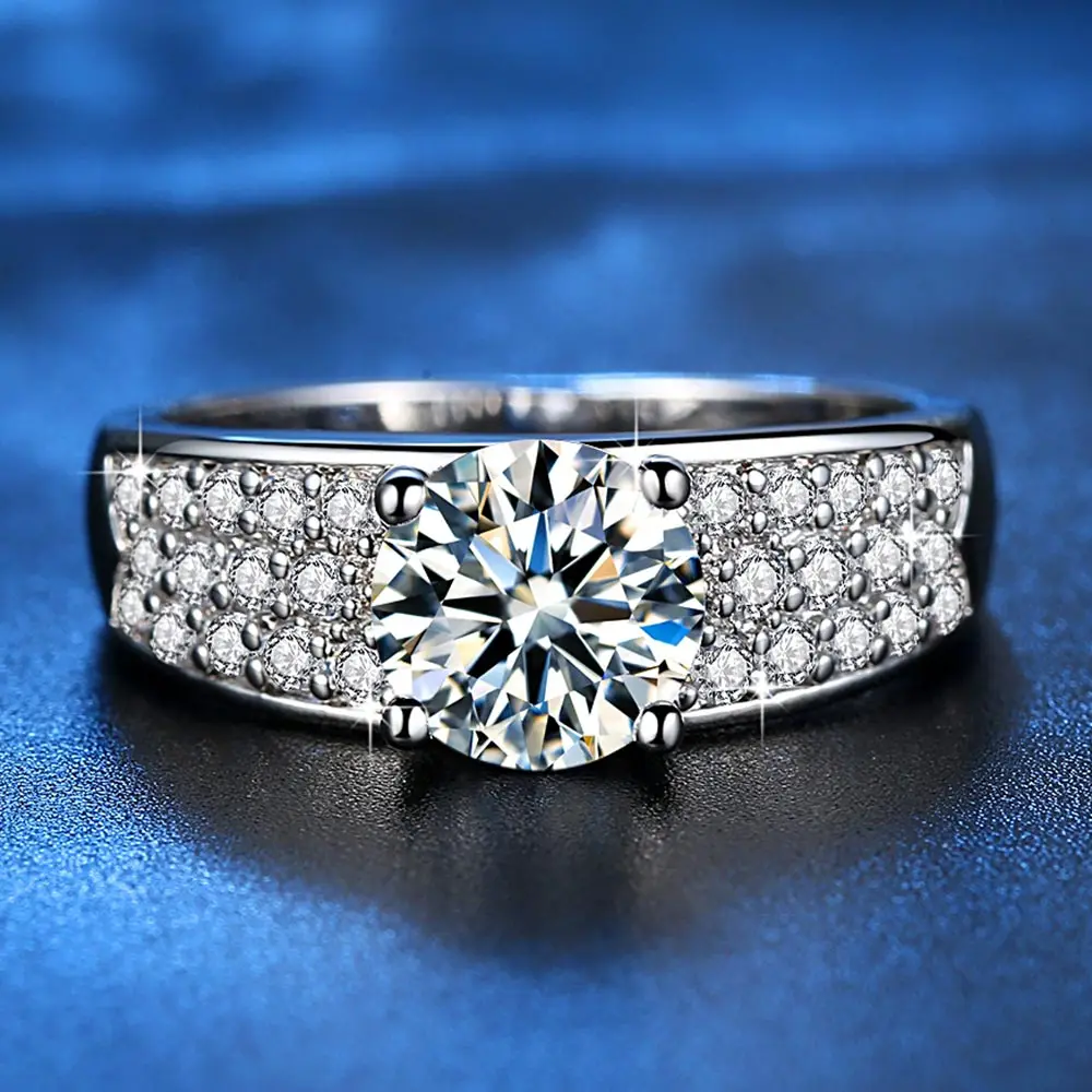 

Beiver White Gold Color Wedding Rings for Women Micro Pave AAA Zircon Jewelry 2019 New Fashion Valentine's Day Gifts