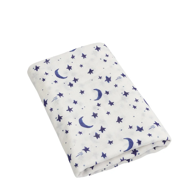 Baby Blanket Cartoon Soft 70% Bamboo Fibre 30% Cotton Infant Printed Wrap Blankets Newborn Swaddle Rainbow Muslin Blanket