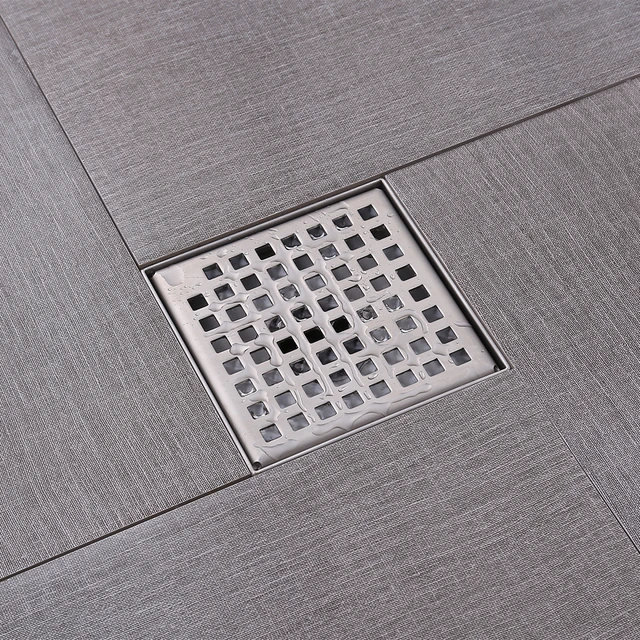 KES Vierkante Douche Afvoerputje met Verwijderbare Rooster Zeef SUS 304