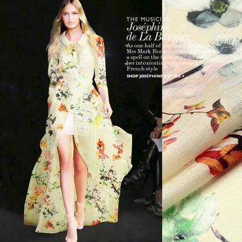 

jenny silk linen fabric dress cheongsam silk linen silk cloth shirt printing [blank] summer flowers