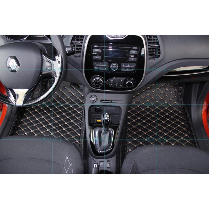 

lsrtw2017 leather car floor mat for renault captur Samsung QM3 2013 2014 2015 2016 2017 2018 2019 2020