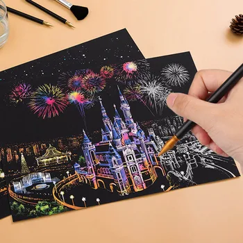 

Behogar 8PCS Dual-Tip Scratch Scratch Coloring Pens + 1PCS Felt Storage Bag for Kids Children Adults Birthday Christmas Gift