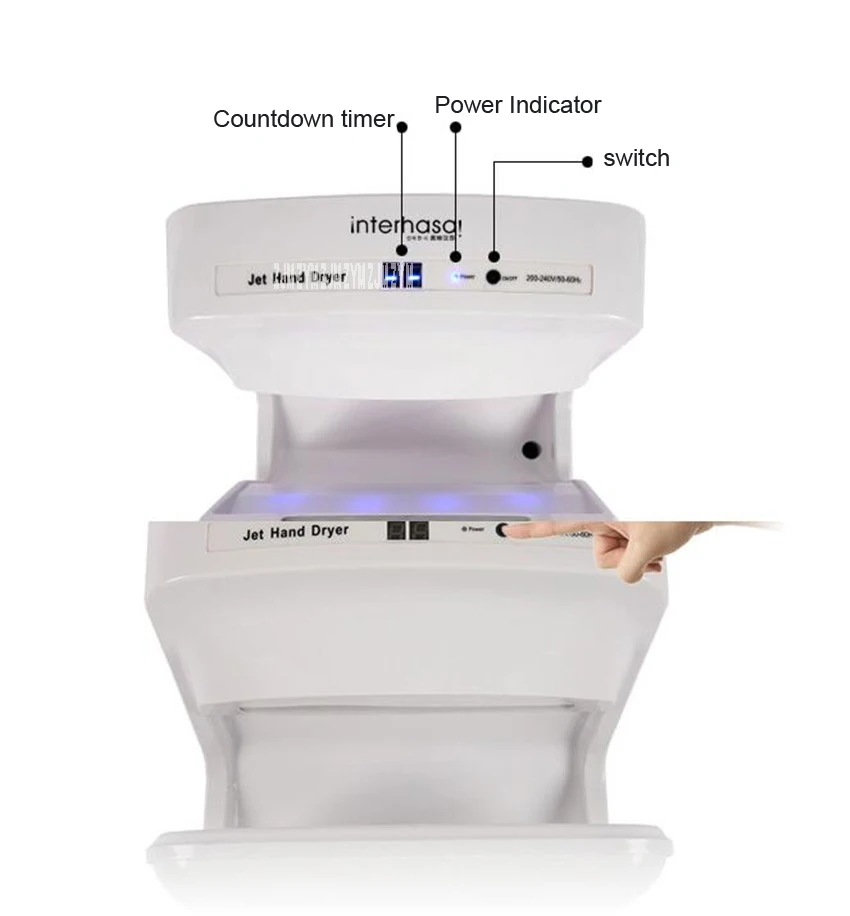 HSD-9025 белая/Серебристая мощная быстросохнущая домашняя отель 1200-1800 Вт высокоскоростная Автоматическая Индукционная двухструйная сушилка для рук