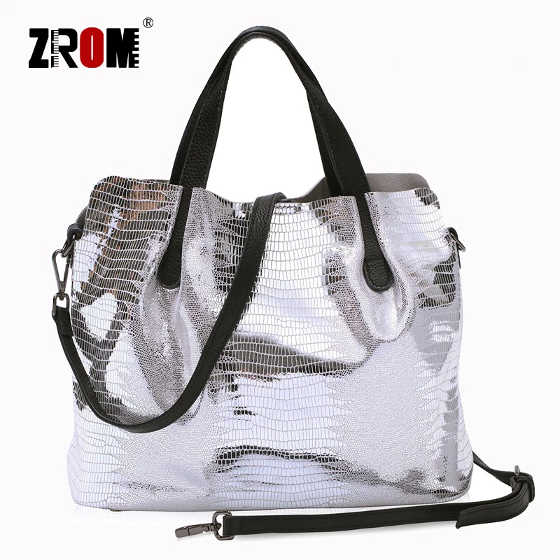 

ZROM Leather Handbags Big Women Bag High Quality Casual Female Bags Lizard Prints Tote Spanish Shoulder Bag Ladies Large bag